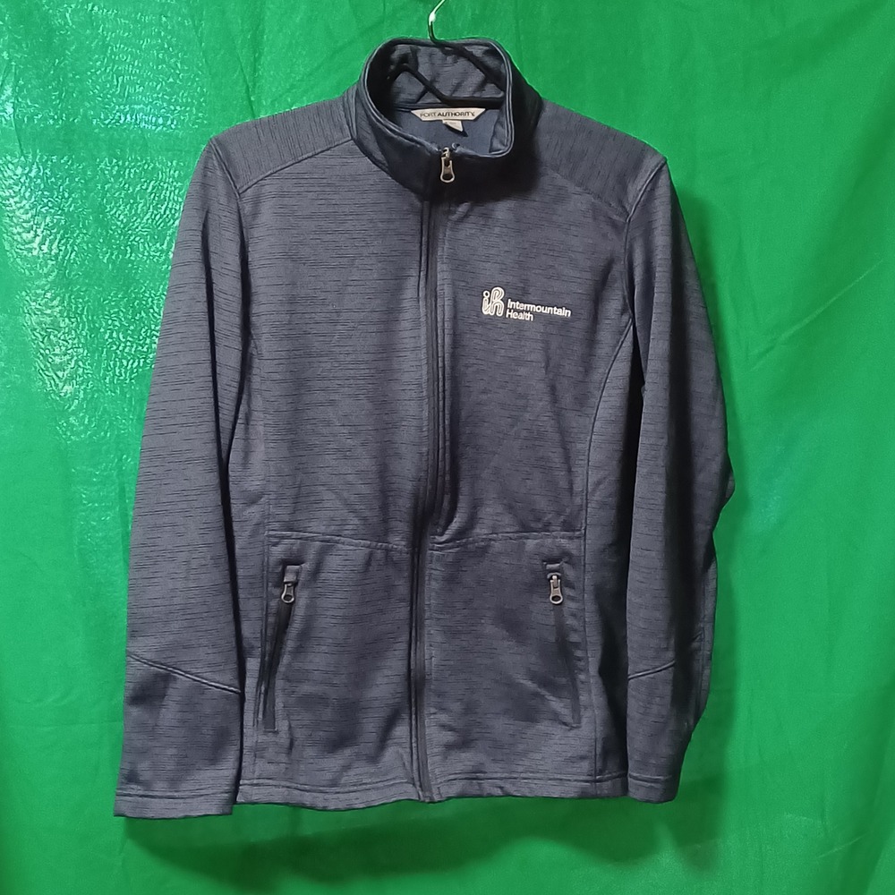 Port Authority Intermountain Health Navy Blue Full Zip Jacket Mens L Space Dye